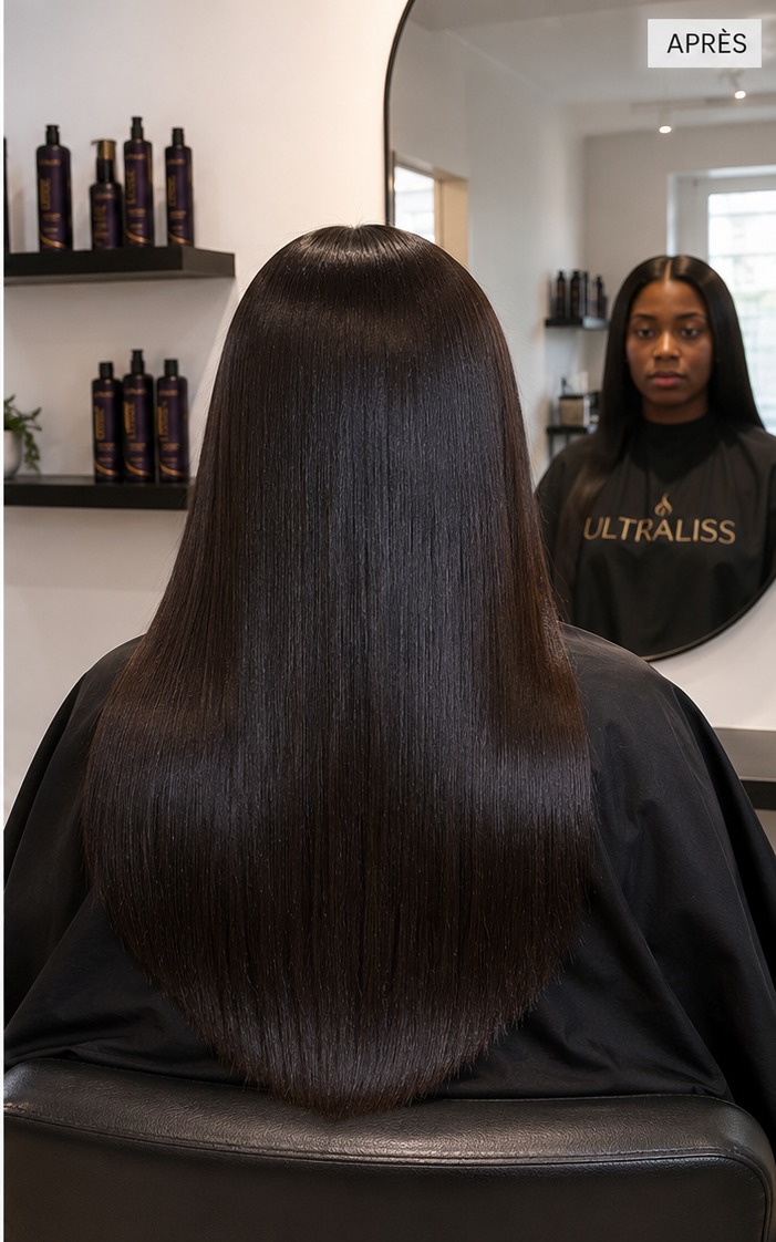 Cheveux avant lissage ULTRALISS — texture crépue frisée non traitée