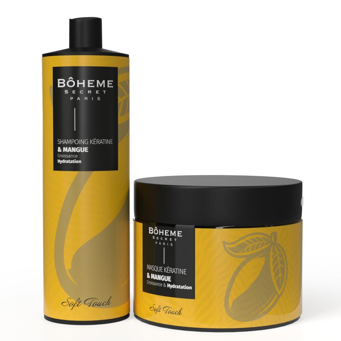 Duo Shampooing & Masque Kératine Mangue – Bohême Secret