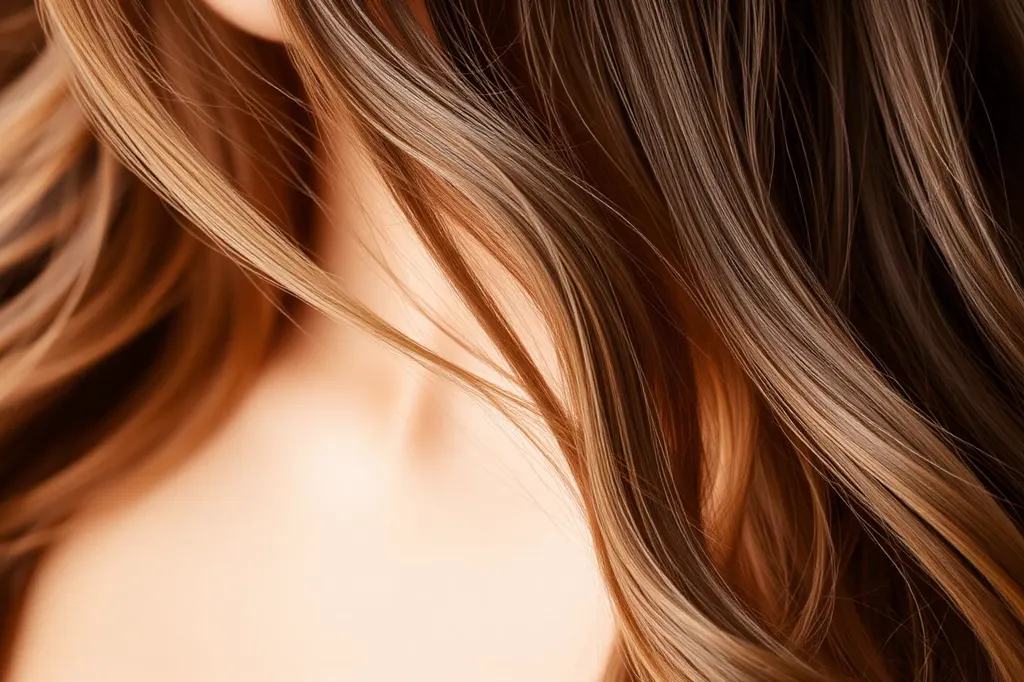 Cheveux ondulés naturels et souples après un lissage indien au tanin végétal, mouvement et brillance préservés